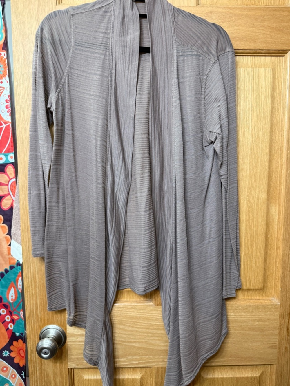 Jockey Lightweight Open Front Cardigan in Taupe